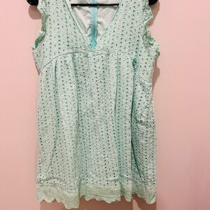 Mint Green Eyelet Dress Large